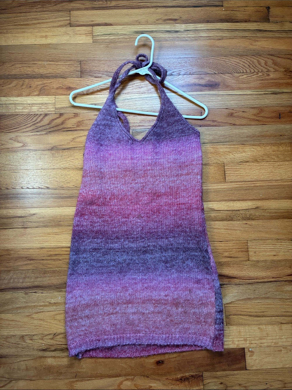 American Threads Pink Purple Ombre Knit Mini Dress